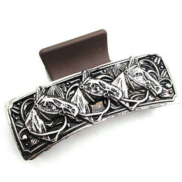 Western Horse Head Equestrian Hair Claw Clip - Picture 1 of 2